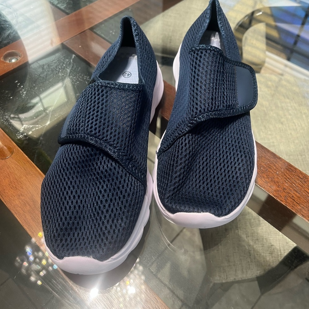 Navy Mesh Slip-On Sneakers